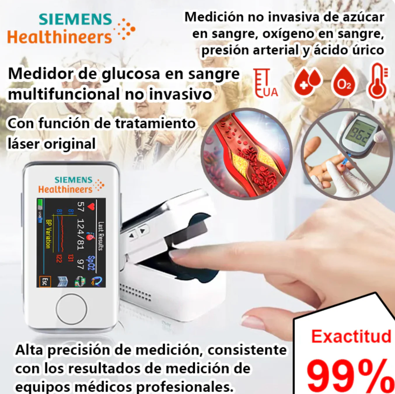 Medición sencilla y no invasiva de GlucoMax✅