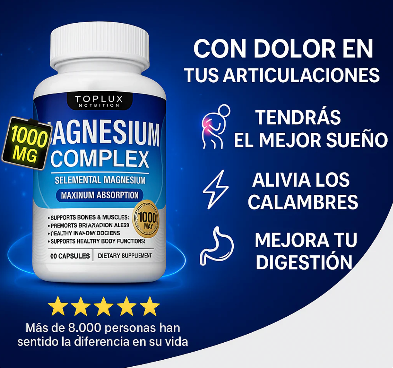 Complejo de magnesio 8 en 1 🇺🇸 Producto 100% Americano